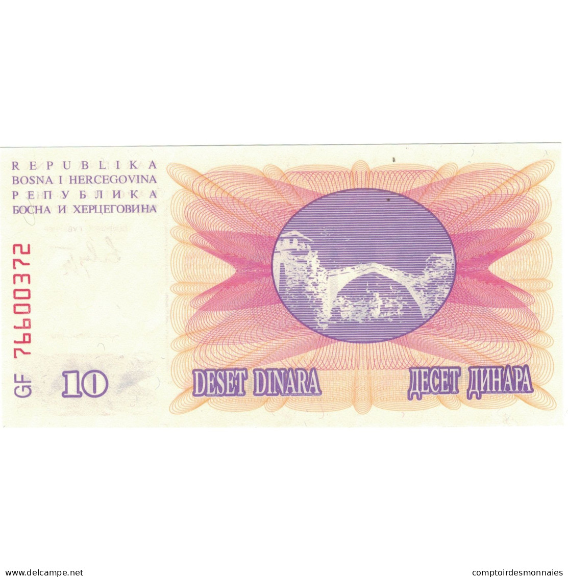 Billet, Bosnia - Herzegovina, 10 Dinara, 1992, 1992-07-01, KM:10a, NEUF - Bosnië En Herzegovina