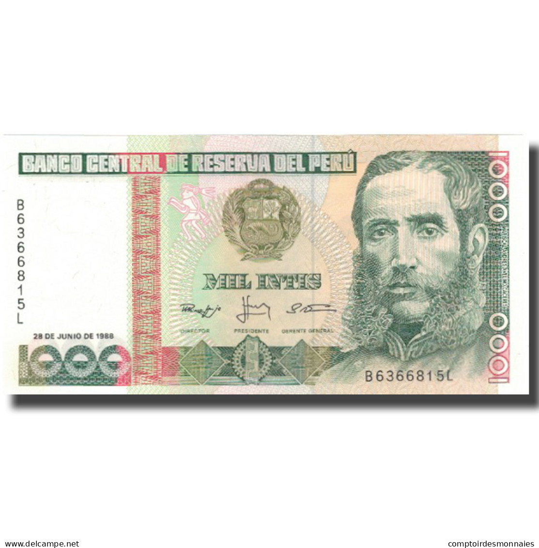 Billet, Pérou, 1000 Intis, 1986, 1986-03-06, KM:136a, NEUF - Peru