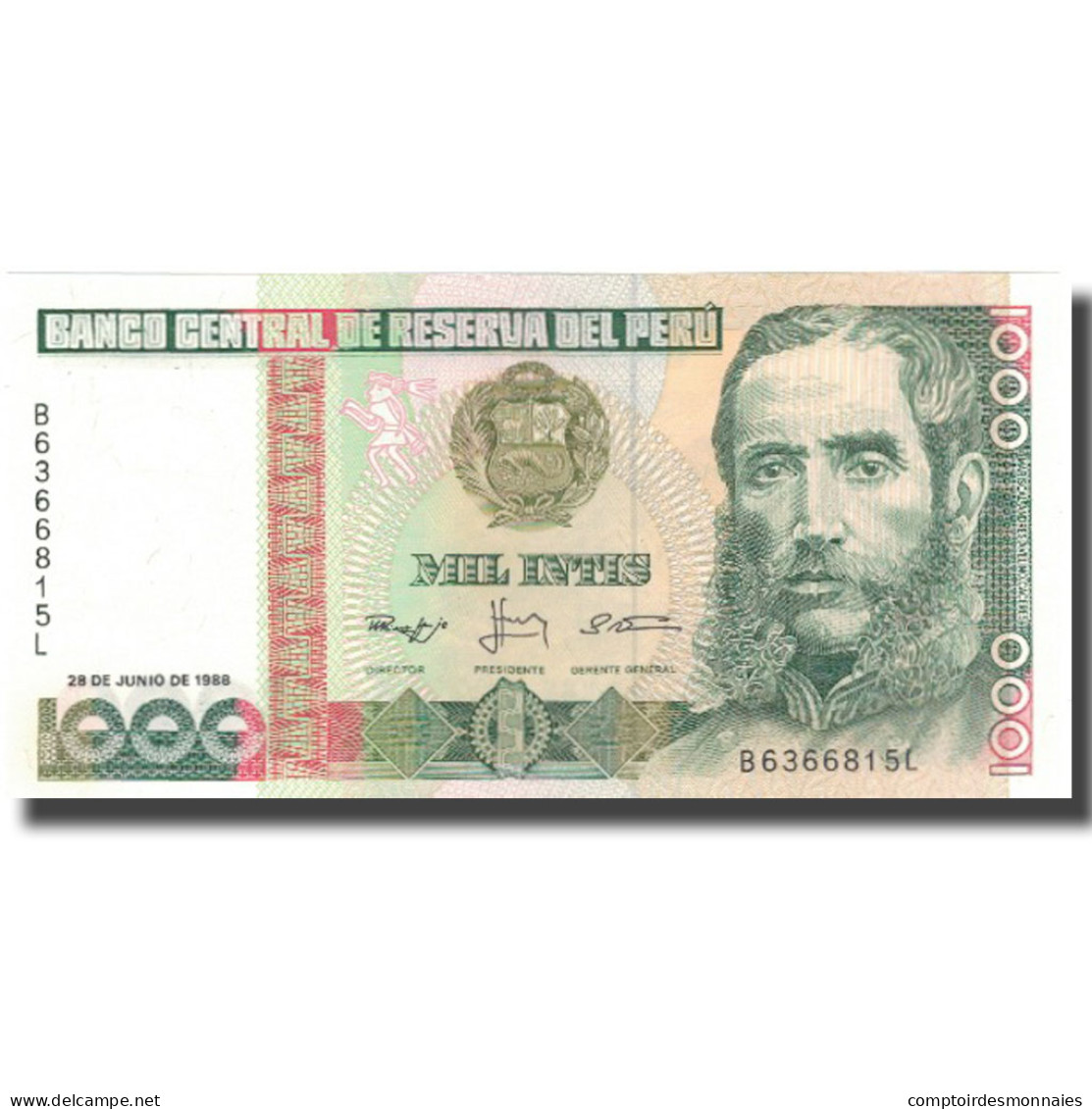 Billet, Pérou, 1000 Intis, 1986, 1986-03-06, KM:136a, NEUF - Pérou