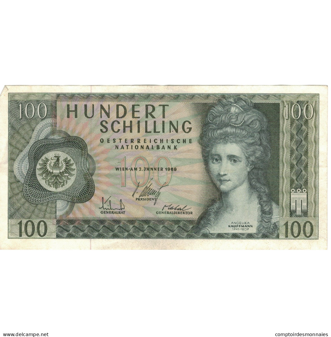 Billet, Autriche, 100 Schilling, 1969, 1969-01-02, KM:146a, TTB - Autriche