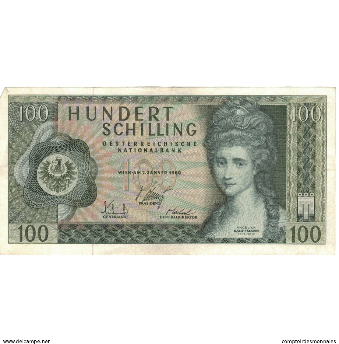 Billet, Autriche, 100 Schilling, 1969, 1969-01-02, KM:146a, TTB - Oesterreich