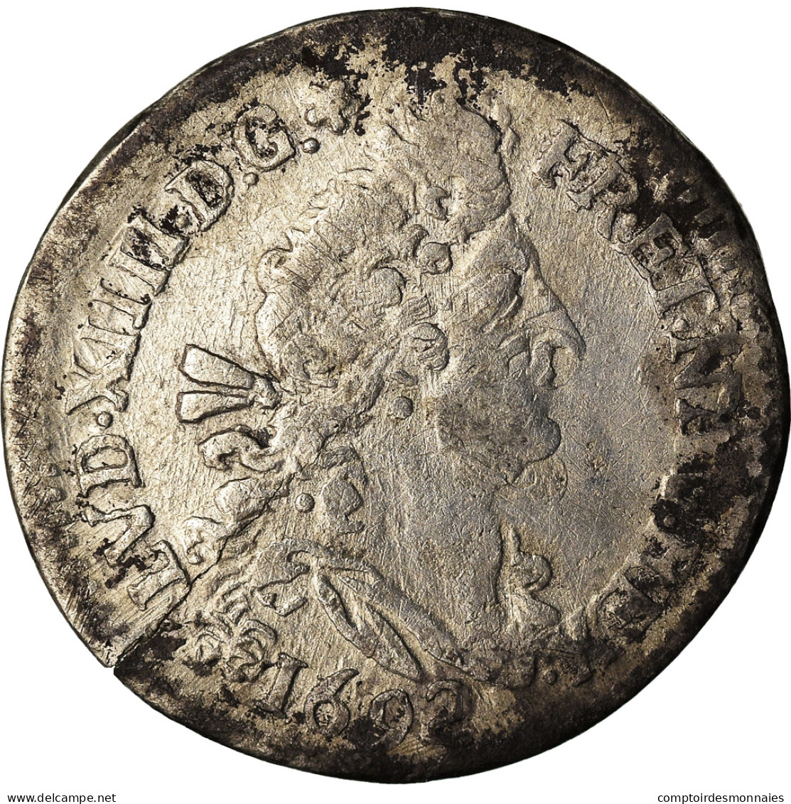 Monnaie, France, Louis XIV, 4 Sols Aux 2 L, 4 Sols 2 Deniers, 1692, Rennes, TTB - 1643-1715 Luigi XIV El Re Sole
