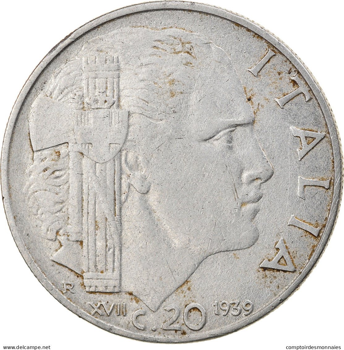 Monnaie, Italie, Vittorio Emanuele III, 20 Centesimi, 1939, Rome, TB+, Stainless - 1900-1946 : Victor Emmanuel III & Umberto II