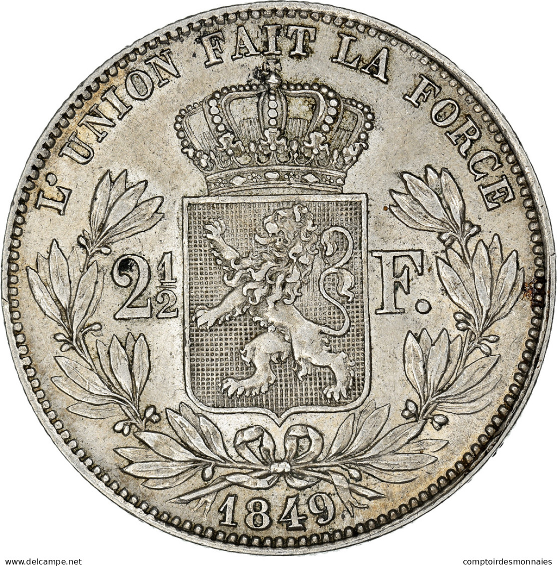 Monnaie, Belgique, Leopold I, 2-1/2 Francs, 1849, Bruxelles, TTB, Argent, KM:11 - 2 ½ Frank