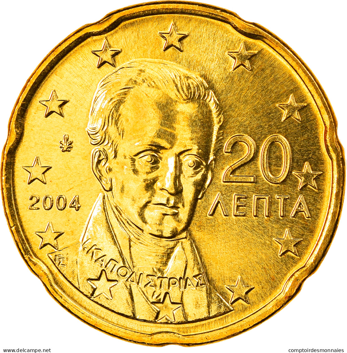 Grèce, 20 Euro Cent, 2004, Athènes, FDC, Laiton, KM:185 - Griechenland