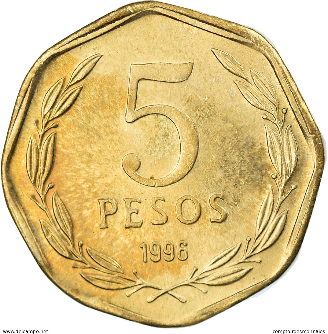 Monnaie, Chile, 5 Pesos, 1996, Santiago, TTB, Aluminum-Bronze, KM:232 - Chili
