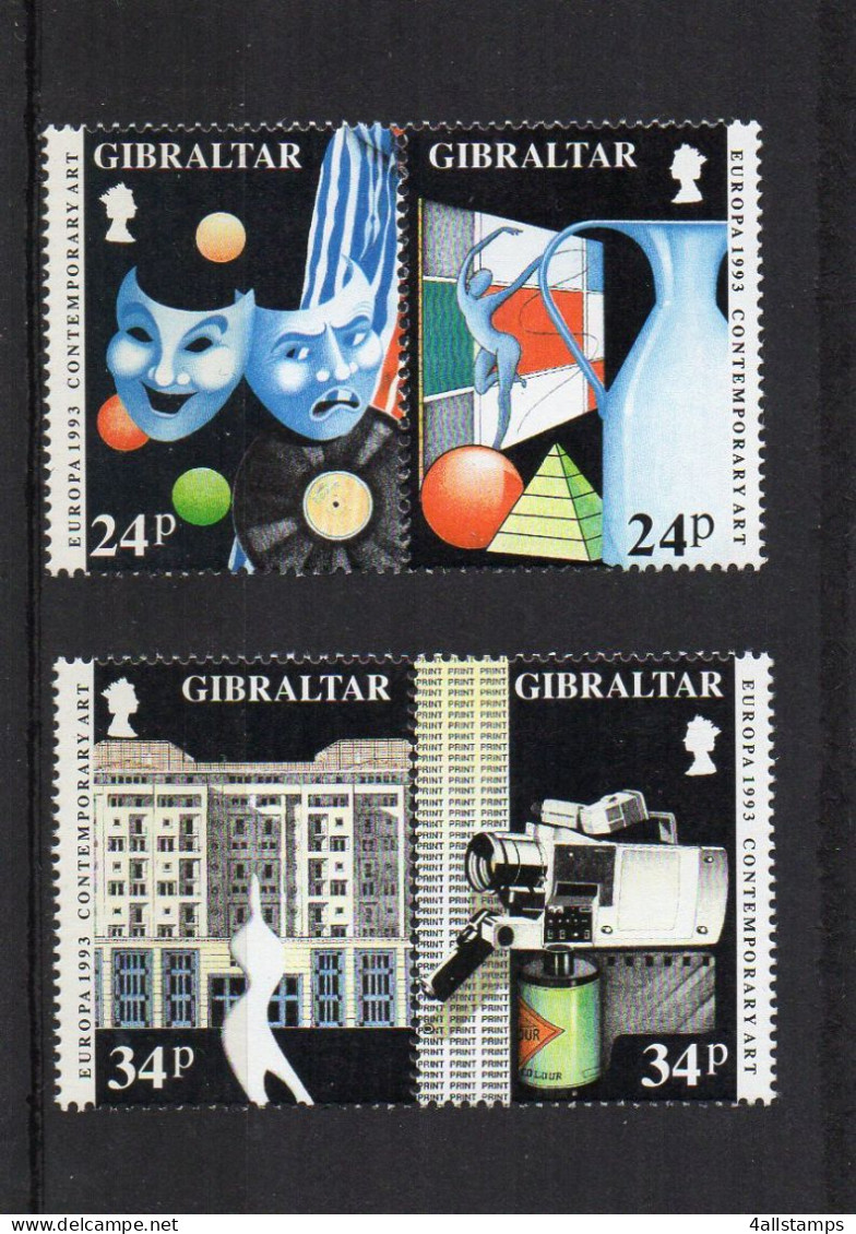 1993 Gibraltar Mi N° 654/657 ** : MNH, Postfris, Postfrisch , Neuf Sans Charniere - 1993