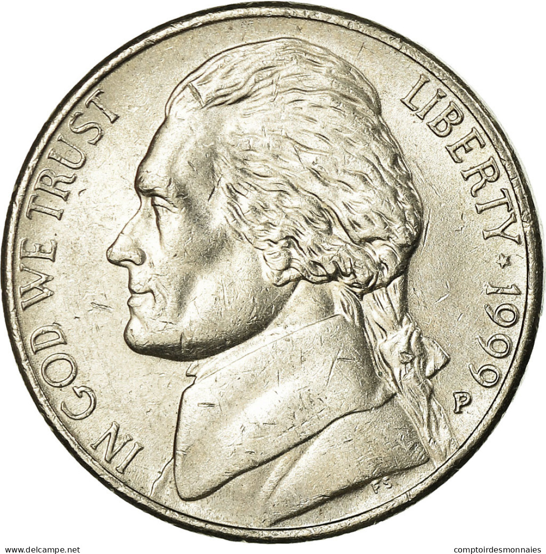 Monnaie, États-Unis, Jefferson Nickel, 5 Cents, 1999, U.S. Mint, Philadelphie - 1938-…: Jefferson