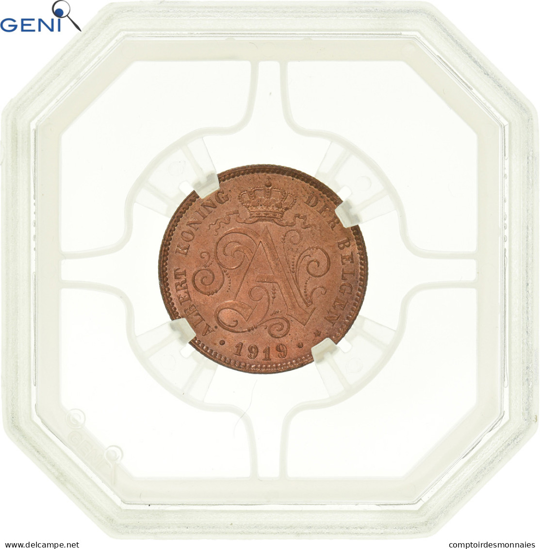 Monnaie, Belgique, Albert I, 2 Centimes, 1919, GENI, MS66, FDC, Cuivre, KM:65 - 2 Cents