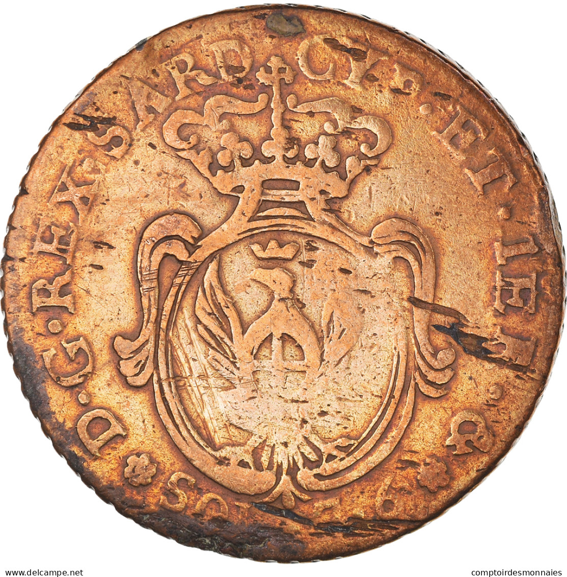 Monnaie, États Italiens, SARDINIA, Carlo Emanuele IV, 7.6 Soldi, 1800, Torino - Italian Piedmont-Sardinia-Savoie