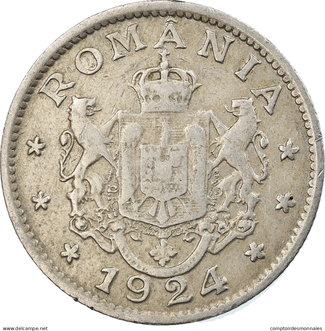 Monnaie, Roumanie, Ferdinand I, Leu, 1924, TTB, Copper-nickel, KM:46 - Romania