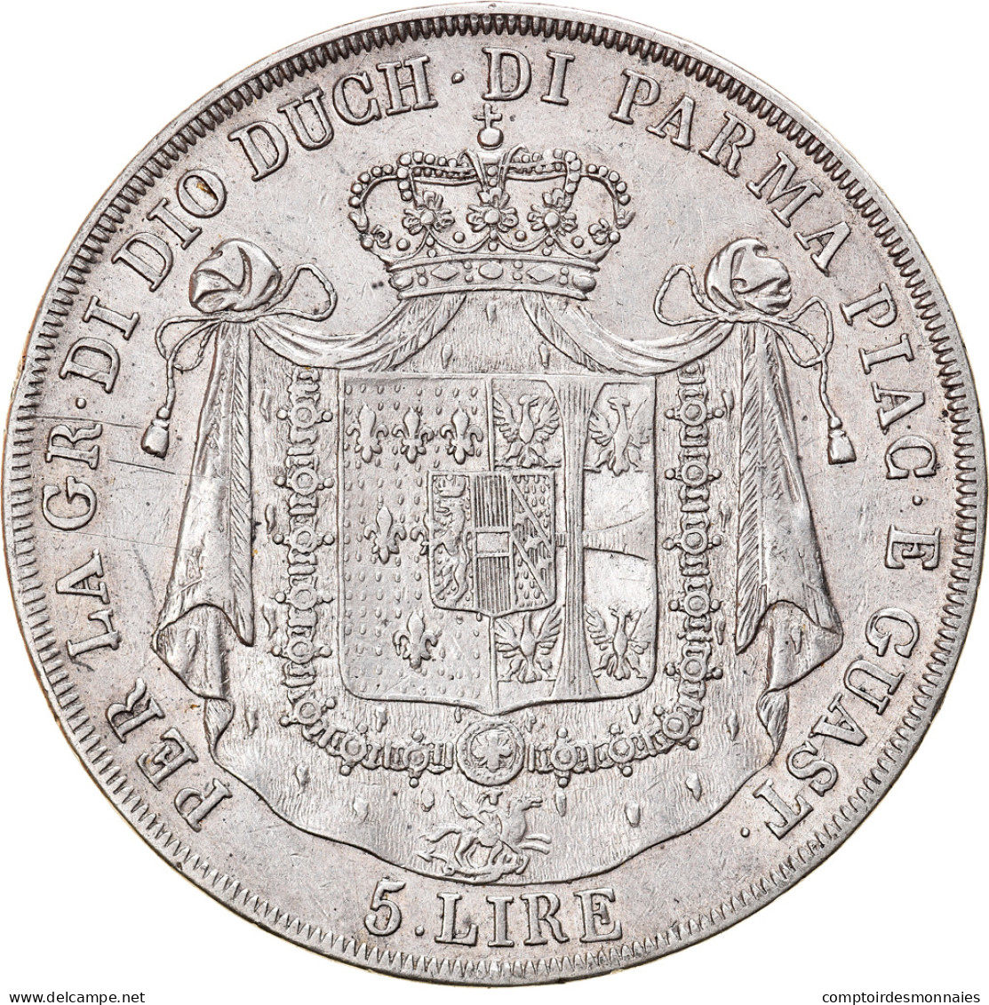 Monnaie, États Italiens, PARMA, Maria Luigia, 5 Lire, 1832, Parma, TTB, Argent - Parme