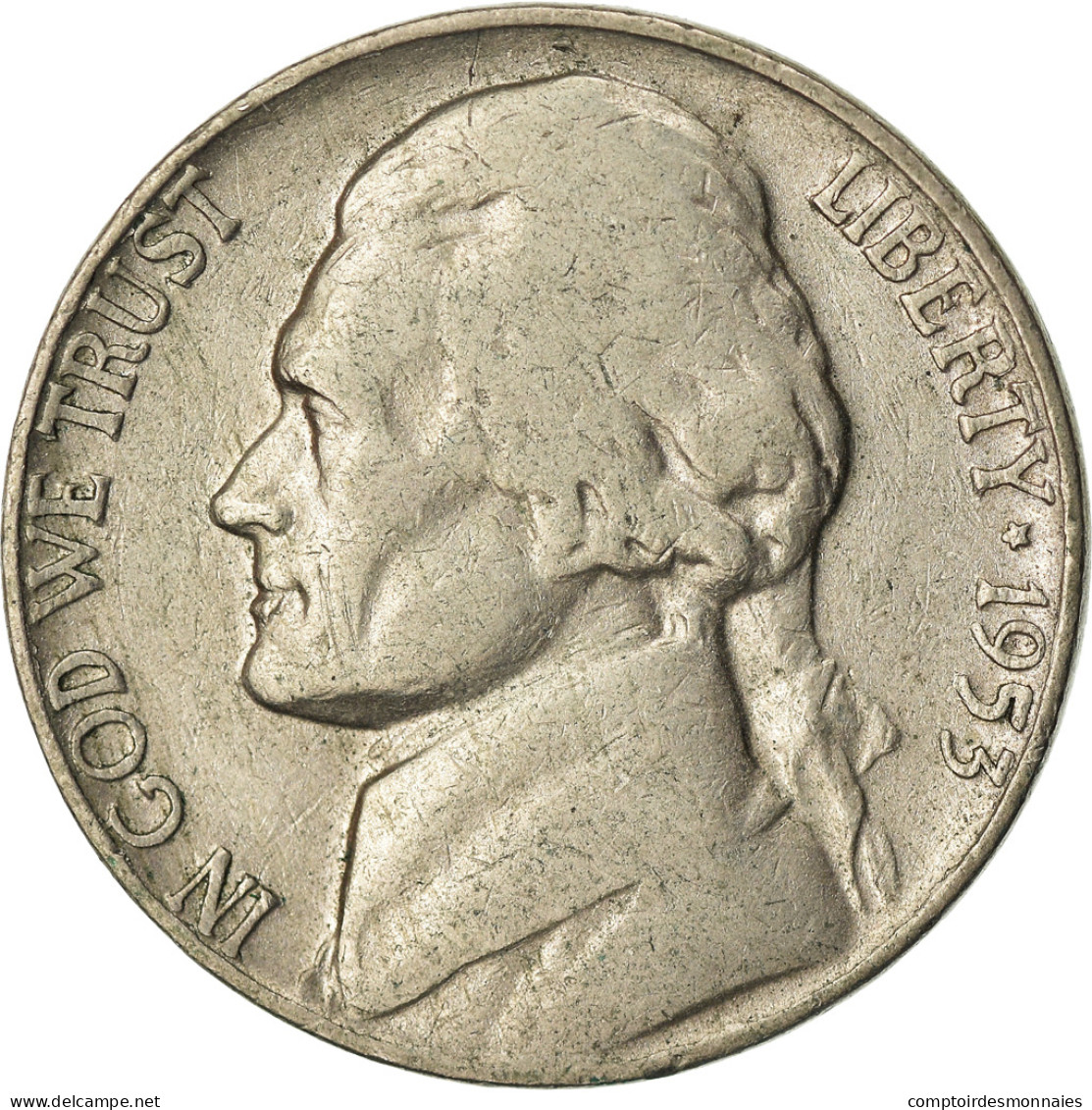 Monnaie, États-Unis, Jefferson Nickel, 5 Cents, 1953, U.S. Mint, Denver, TTB - 1938-…: Jefferson