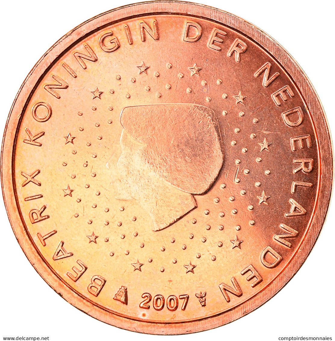 Pays-Bas, 2 Euro Cent, 2007, Utrecht, FDC, Copper Plated Steel, KM:235 - Pays-Bas