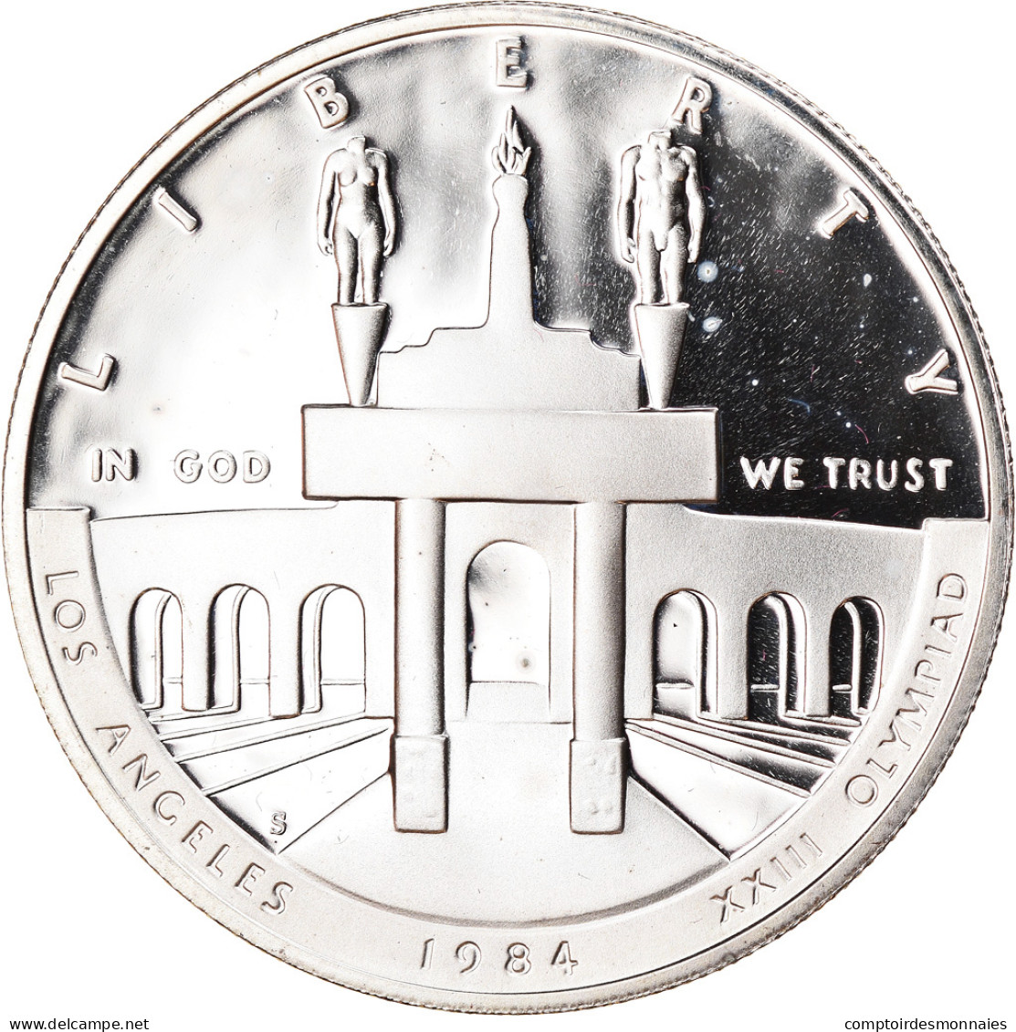 Monnaie, États-Unis, Jeux Olympiques, Dollar, 1984, U.S. Mint, San Francisco - Commemorative