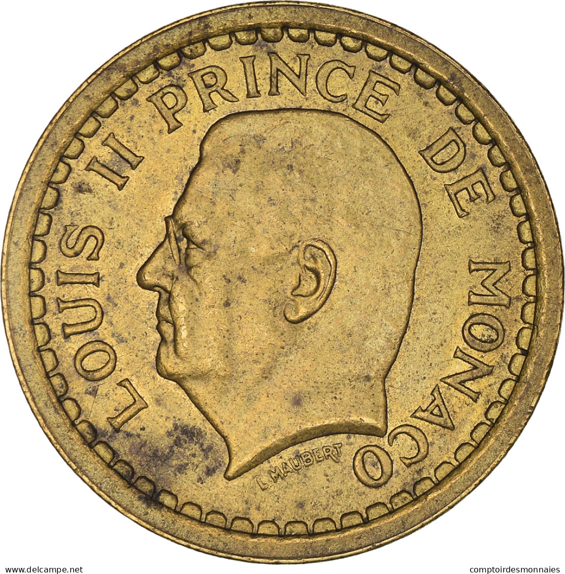 Monnaie, Monaco, Louis II, 2 Francs, 1943, TTB, Bronze-Aluminium, Gadoury:MC134 - 1922-1949 Louis II.