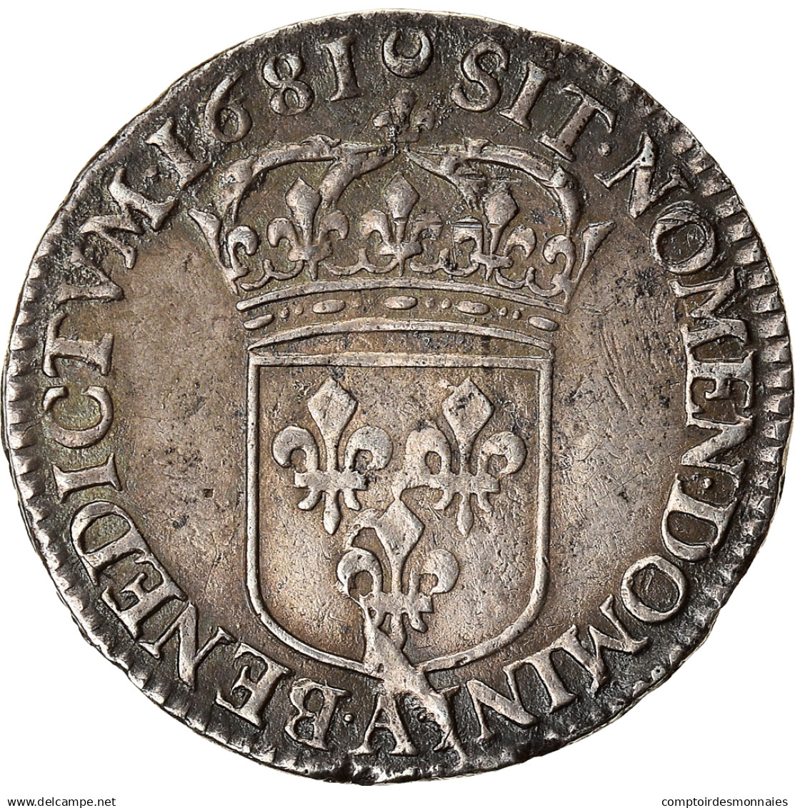 France, Louis XIV, 1/12 ECU, 10 Sols, 1/12 D'écu à La Cravate, 1681, Paris - 1643-1715 Lodewijk XIV De Zonnekoning