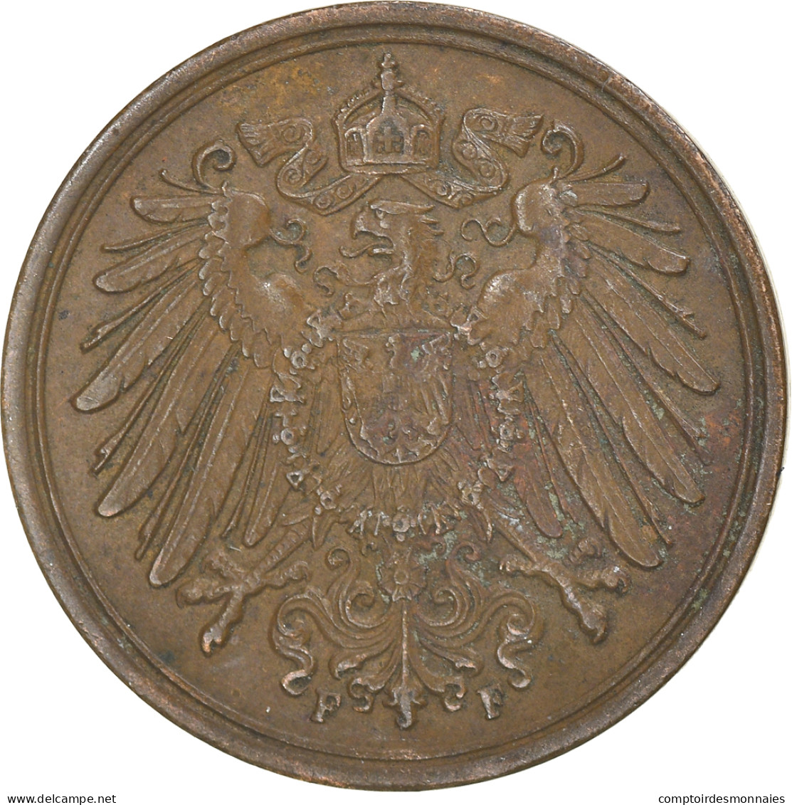 Monnaie, GERMANY - EMPIRE, Wilhelm II, Pfennig, 1907, Stuttgart, TTB, Cuivre - 1 Pfennig