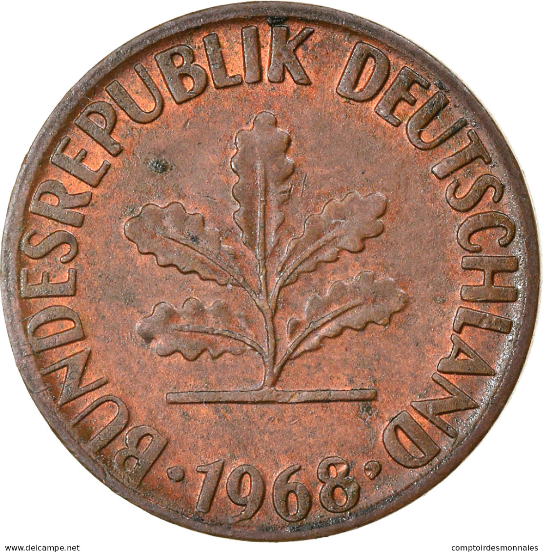 Monnaie, République Fédérale Allemande, Pfennig, 1968, Karlsruhe, TTB, Copper - 1 Pfennig