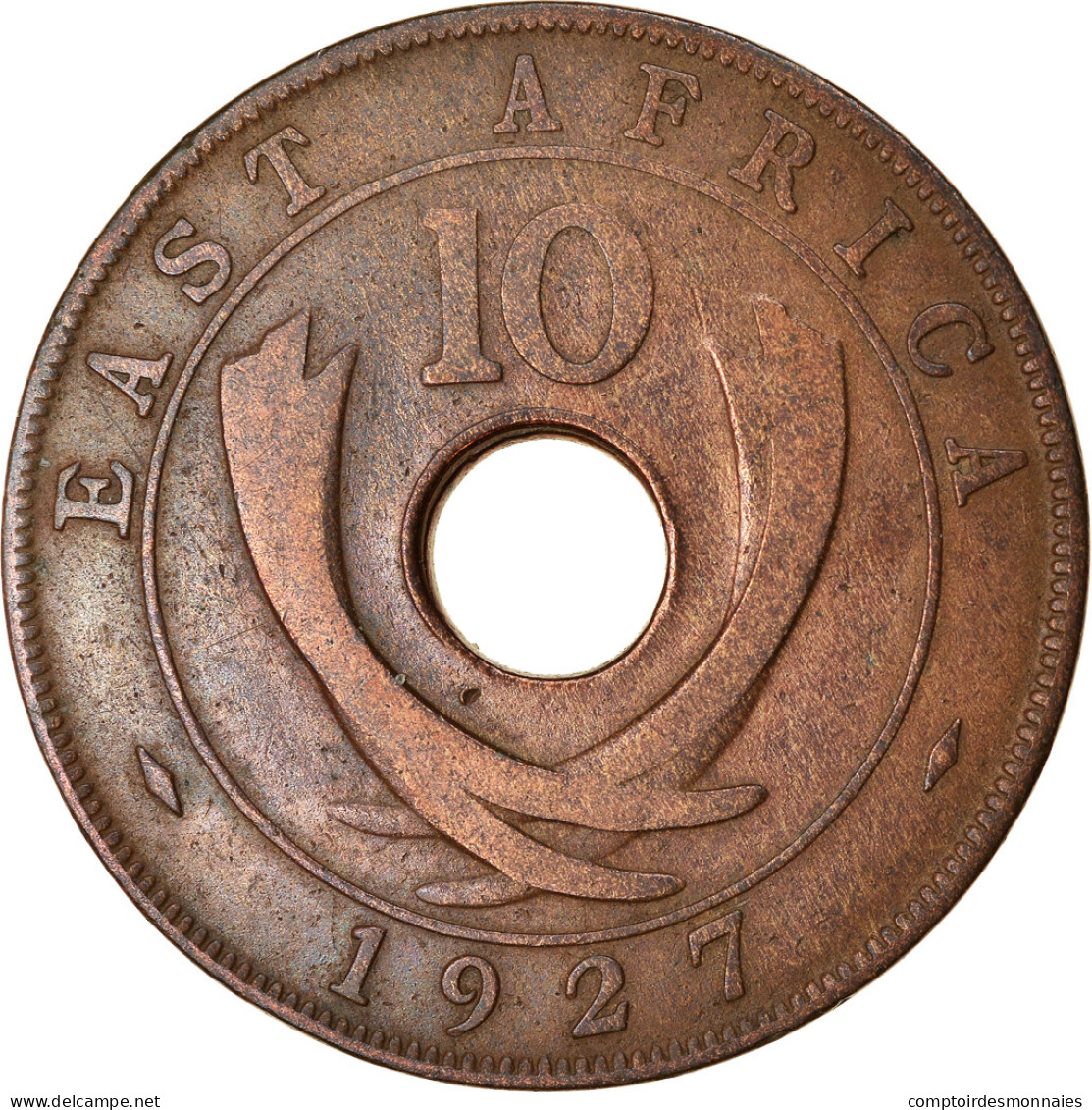 Monnaie, EAST AFRICA, George V, 10 Cents, 1927, TTB, Bronze, KM:19 - East Africa & Uganda Protectorates