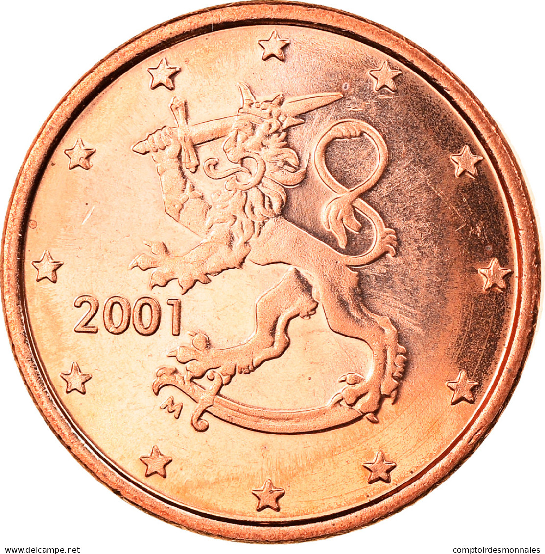 Finlande, Euro Cent, 2001, Vantaa, FDC, Copper Plated Steel, KM:98 - Finlandia