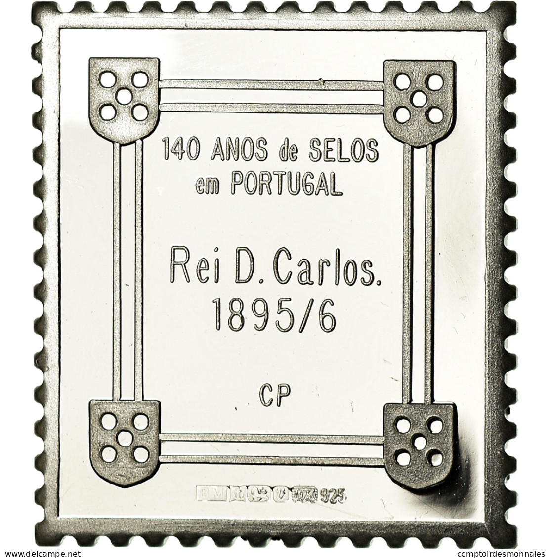 Portugal, Médaille, Timbre, Rei D.Carlos, SPL+, Argent - Autres & Non Classés