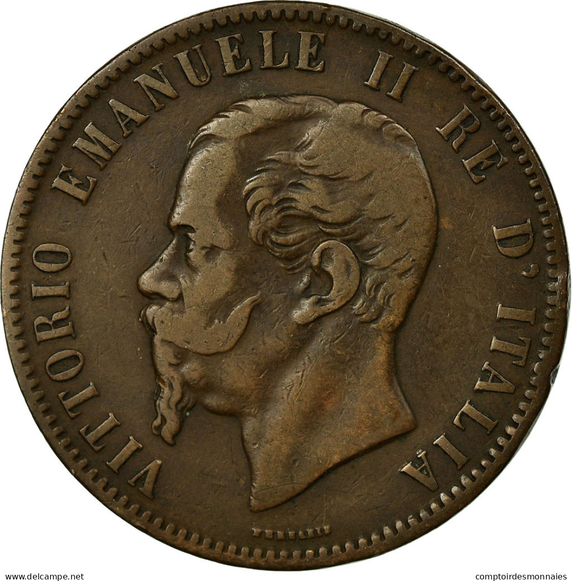 Monnaie, Italie, Vittorio Emanuele II, 10 Centesimi, 1863, TB+, Cuivre, KM:11.2 - 1861-1878 : Víctor Emmanuel II