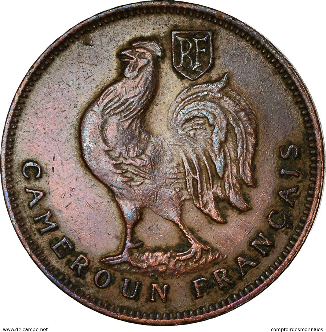 Monnaie, Cameroun, Franc, 1943, Pretoria, TTB, Bronze, KM:5, Lecompte:16 - Camerun