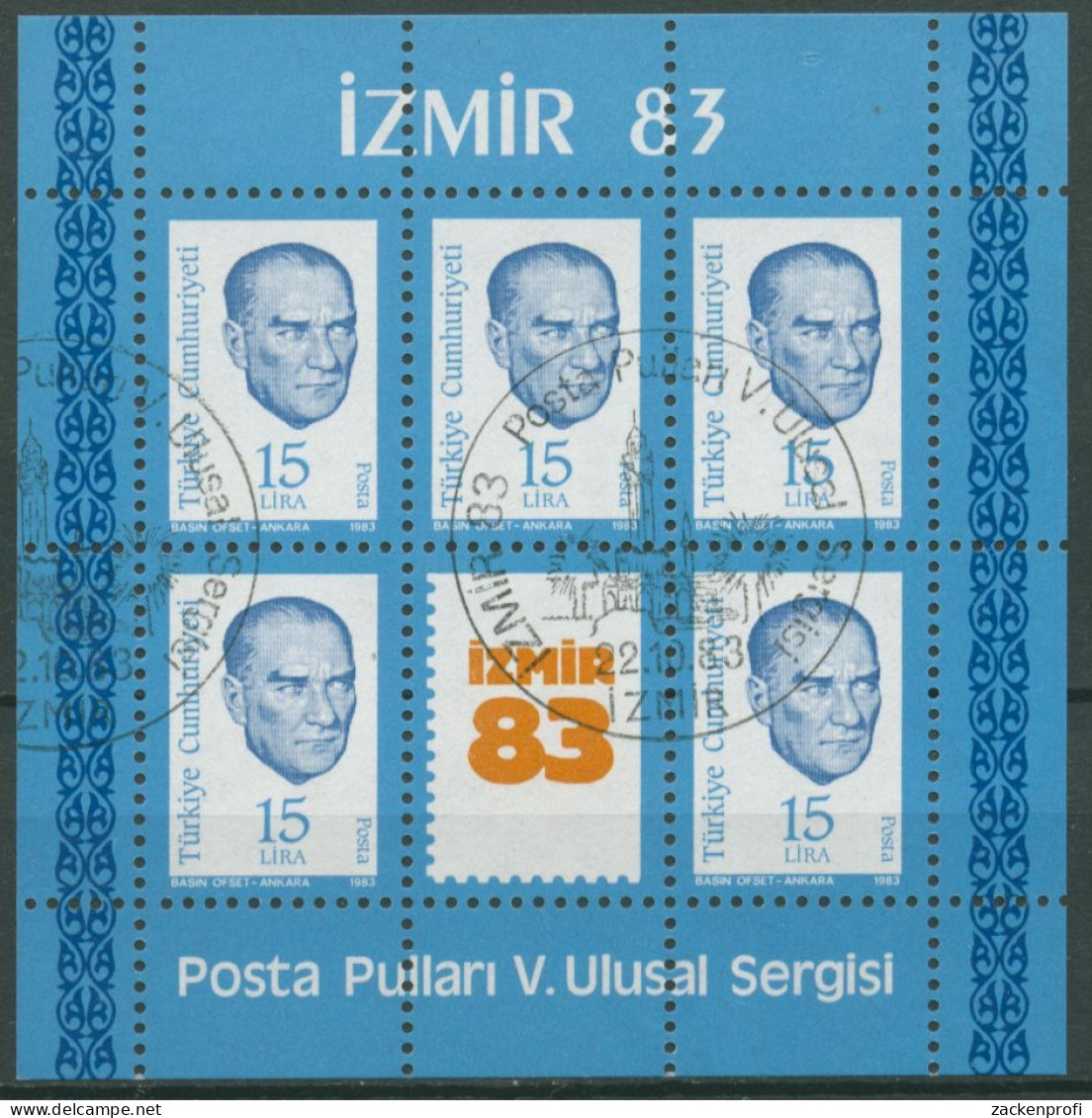 Türkei 1983 Briefmarkenausstellung IZMIR '83 Block 23 Gestempelt (C6715) - Blocks & Kleinbögen