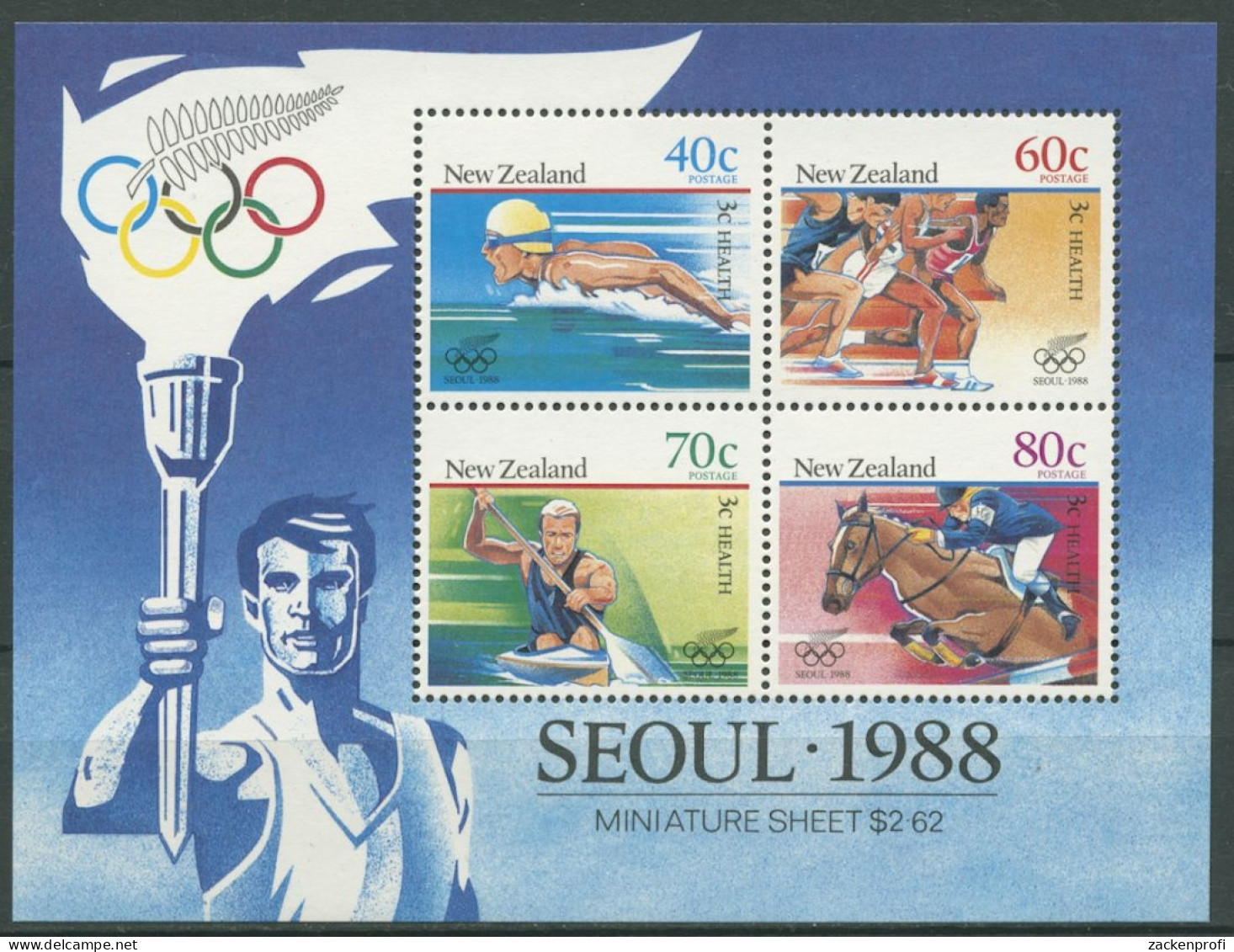 Neuseeland 1988 Olympische Sommerspiele Seoul Block 16 Postfrisch (C25813) - Hojas Bloque