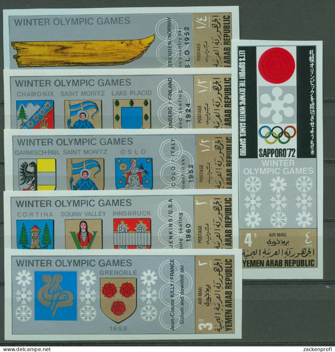 Jemen (Nordjemen) 1968 Olympiade Winter Austragungsorte 826/31 Postfrisch - Yemen