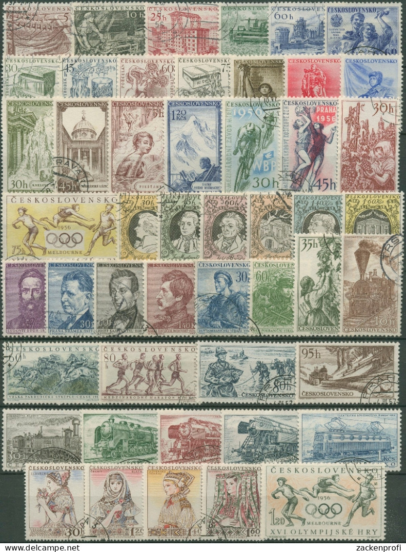 Tschechoslowakei 1956 Jahrgang Komplett Gestempelt (SG97467) - Komplette Jahrgänge