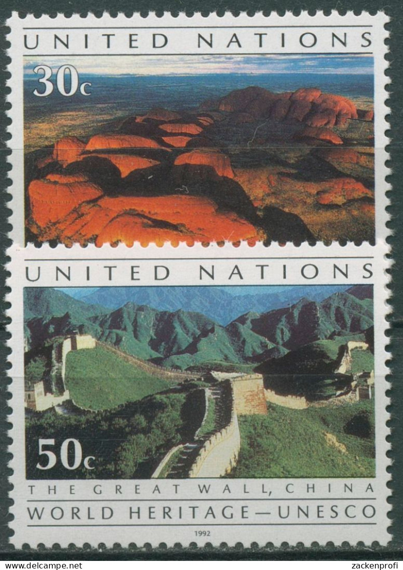 UNO New York 1992 UNESCO Uluru-Nationalpark Chinesische Mauer 625/26 Postfrisch - Ongebruikt