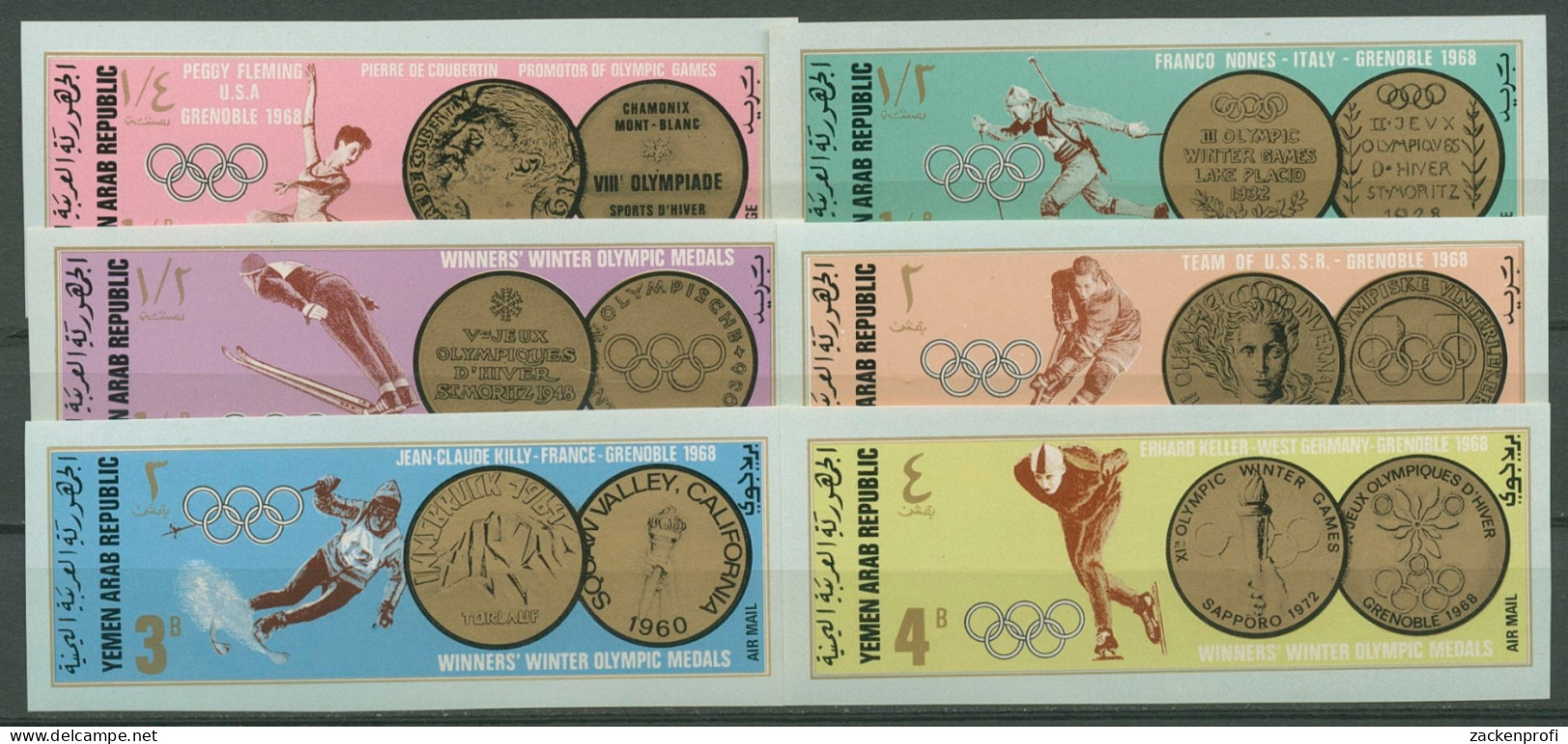 Jemen (Nordjemen) 1968 Goldmedaillen Olympiade 767/72 Postfrisch - Yemen