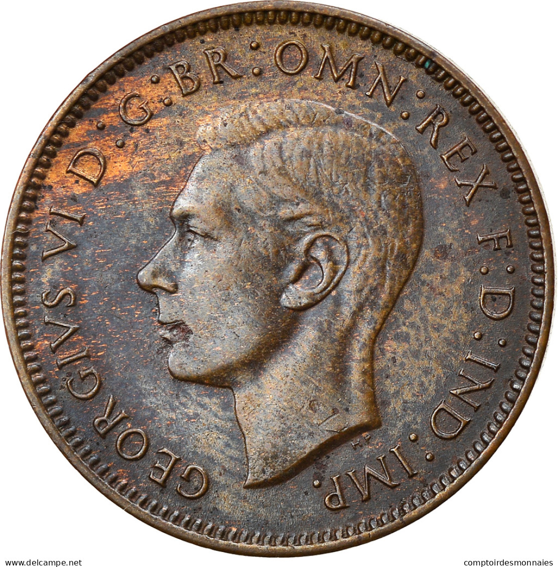 Monnaie, Grande-Bretagne, George VI, Farthing, 1941, TTB, Bronze, KM:843 - B. 1 Farthing