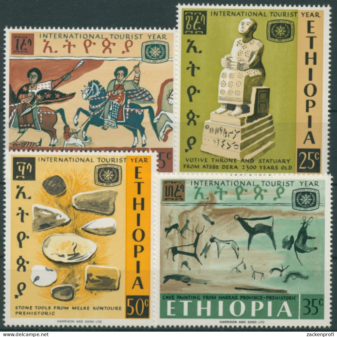 Äthiopien 1967 Int. Jahr Des Tourismus Höhlenmalerei 572/75 Postfrisch - Ethiopie