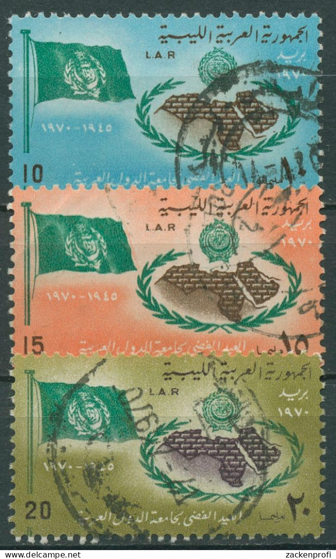 Libyen 1970 Arabische Liga Flagge Emblem 296/98 Gestempelt - Libyen