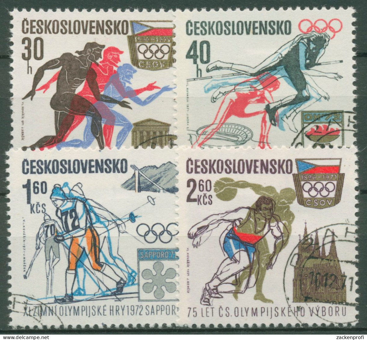 Tschechoslowakei 1971 Olympia München Sapporo Olymp.Komitee 2045/48 Gestempelt - Used Stamps