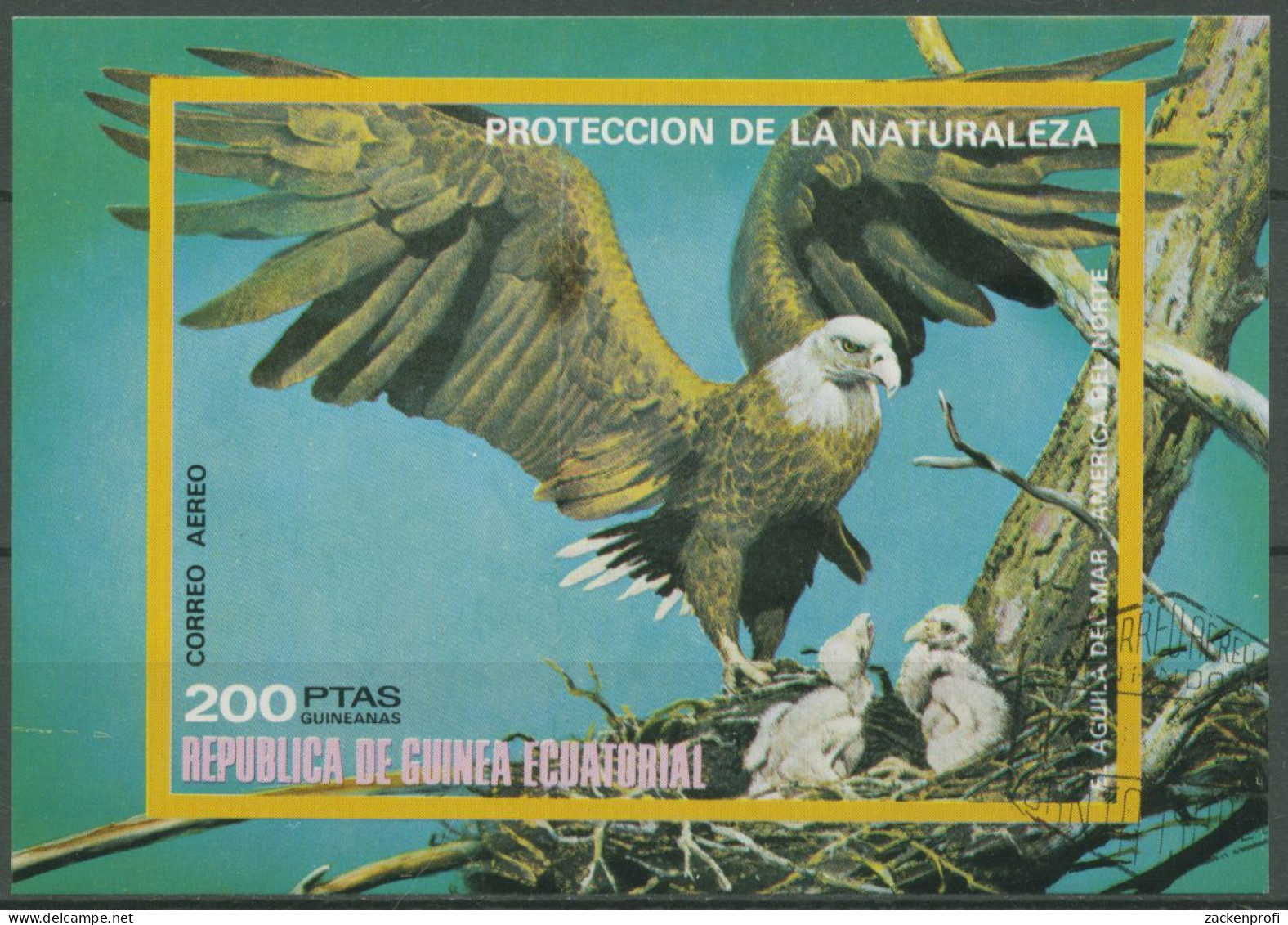 Äquatorialguinea 1976 Tiere Nordamerikani. Vögel Block 251 Gestempelt (C62593) - Äquatorial-Guinea