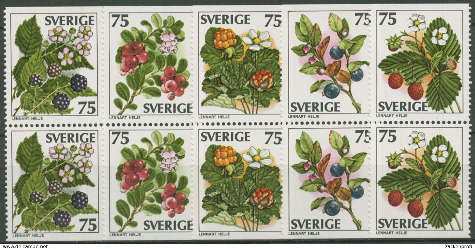 Schweden 1977 Pflanzen Wilde Beeren 994/98 Paare Postfrisch - Neufs