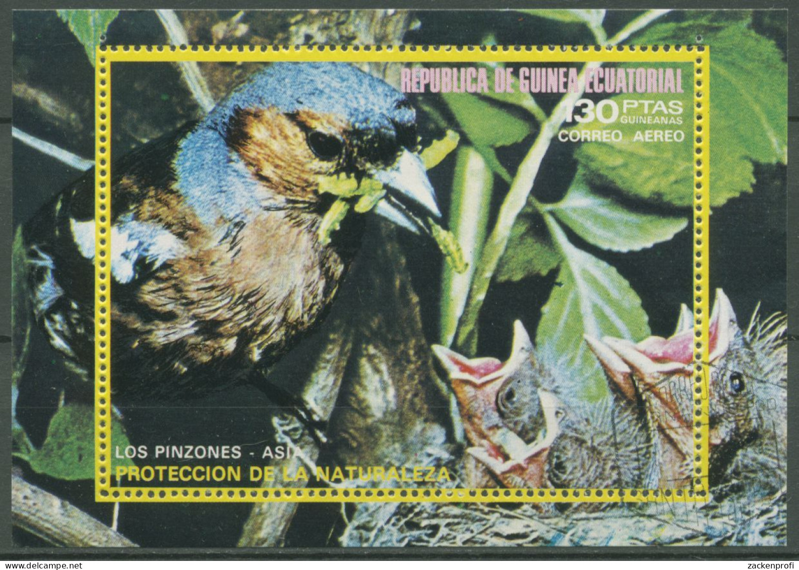 Äquatorialguinea 1976 Tiere Asiatische Vögel Block 240 Gestempelt (C62592) - Equatorial Guinea