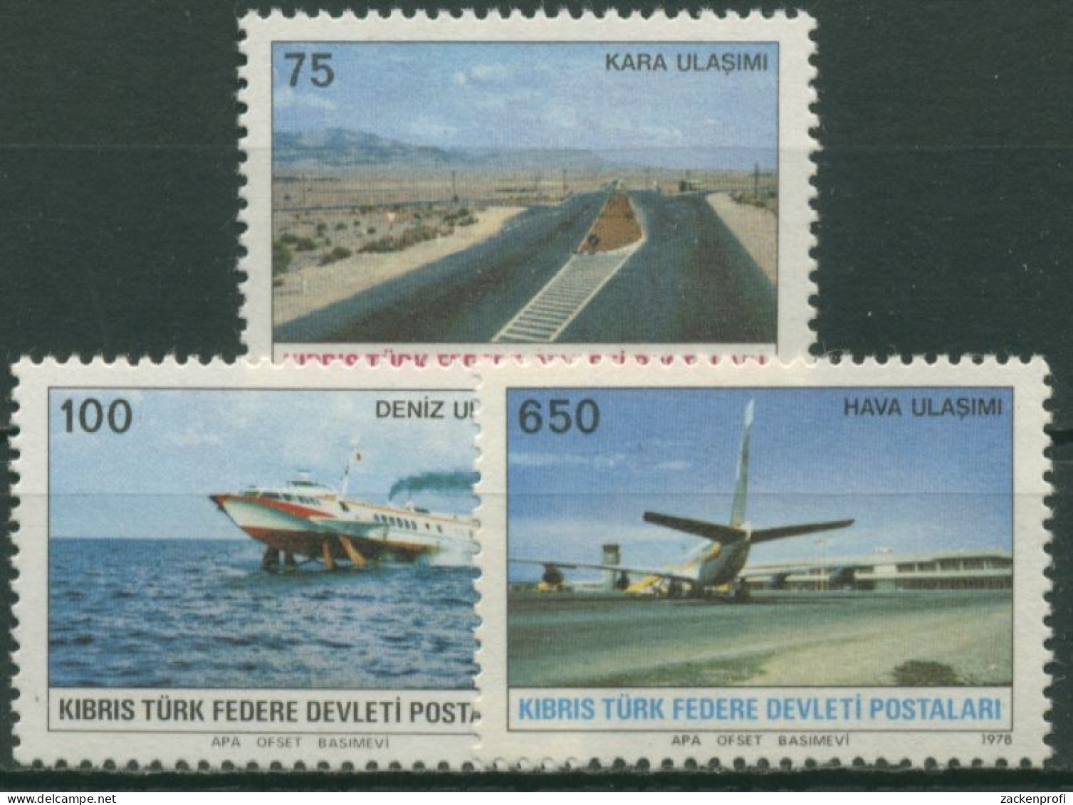 Türkisch-Zypern 1978 Transport Und Verkehr: Flugzeug Boot 57/59 Postfrisch - Unused Stamps