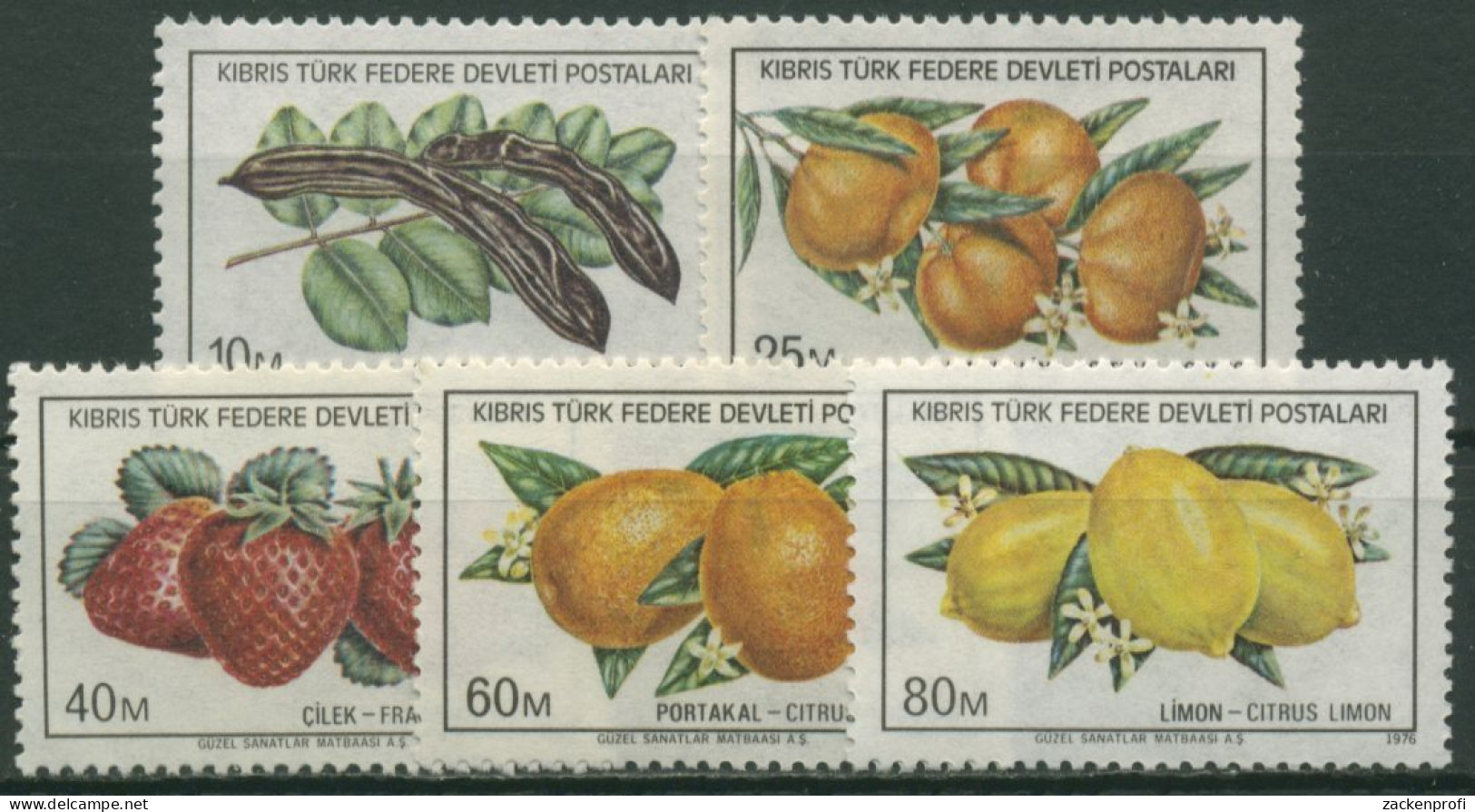 Türkisch-Zypern 1976 Früchte: Mandarinen Erdbeeren Orangen 29/33 Postfrisch - Unused Stamps