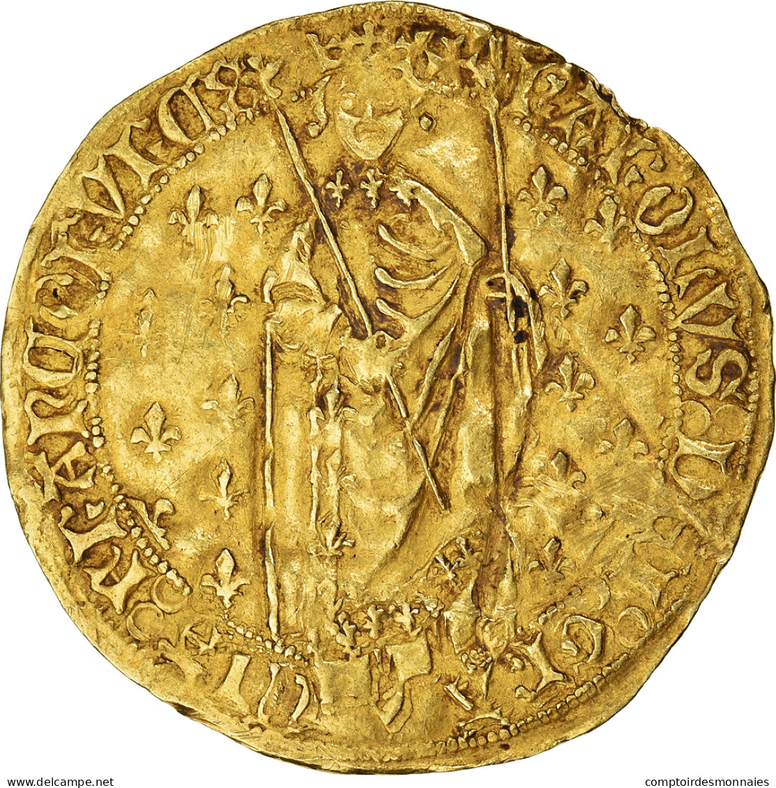 Monnaie, France, Charles VII, Royal D'or, La Rochelle, TTB, Or, Duplessy:455 - 1422-1461 Karl VII. Der Siegreiche