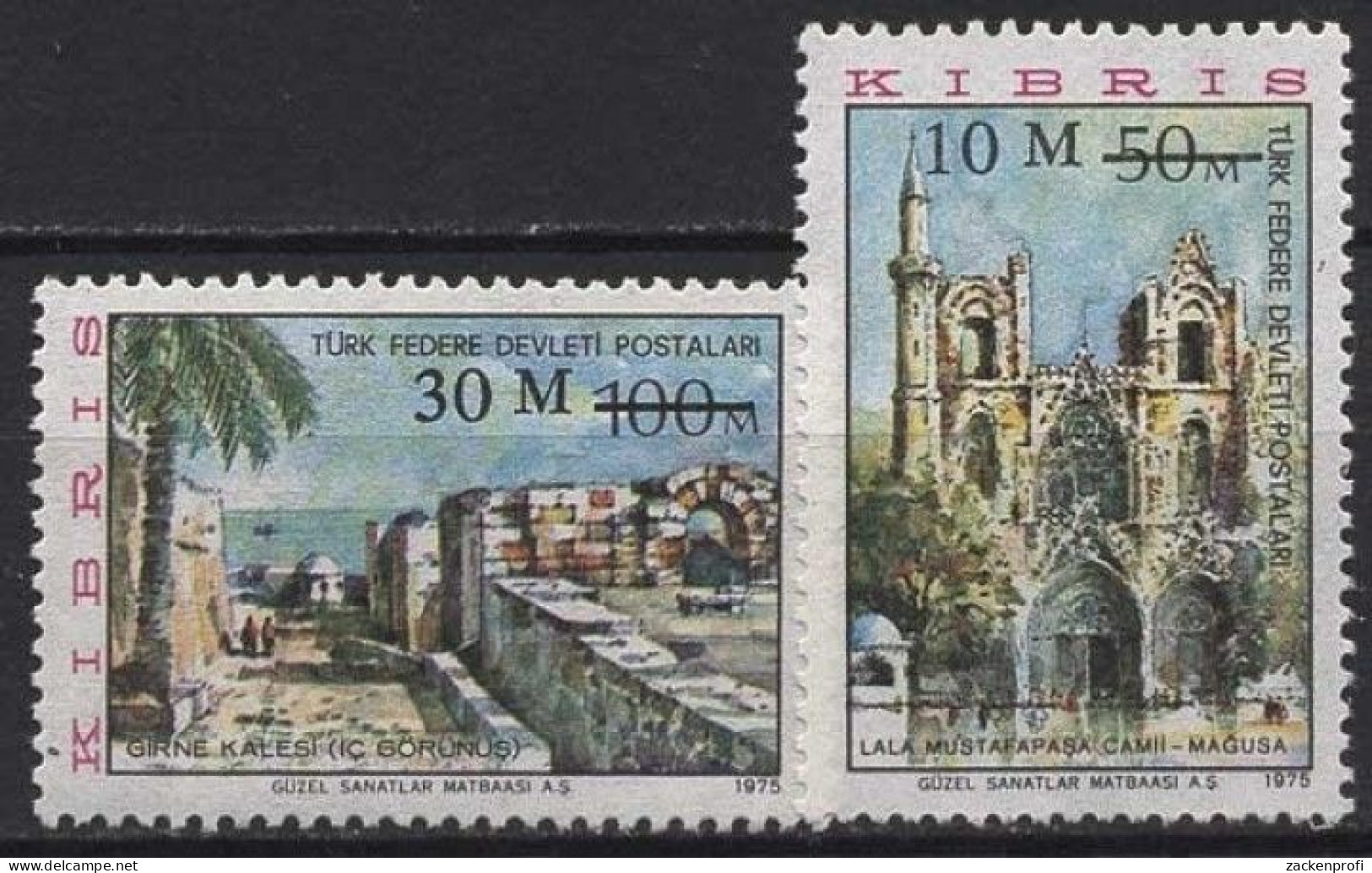 Türkisch-Zypern 1976 Freim. Mit Aufdruck Der Neuen Wertangabe 25/26 Postfrisch - Unused Stamps