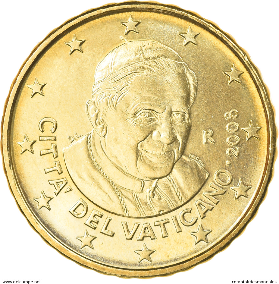 Cité Du Vatican, 10 Euro Cent, 2008, Rome, SPL, Laiton, KM:385 - Vatican