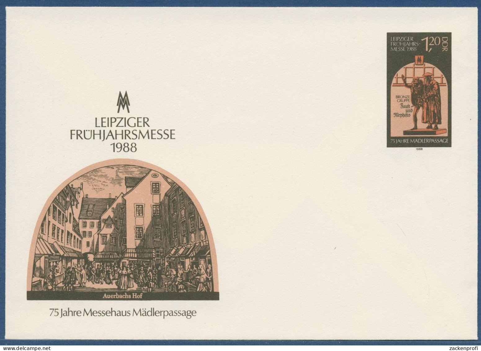 DDR 1988 Leipziger Frühjahrsmesse Umschlag U 8 Ungebraucht (X41059) - Covers - Mint