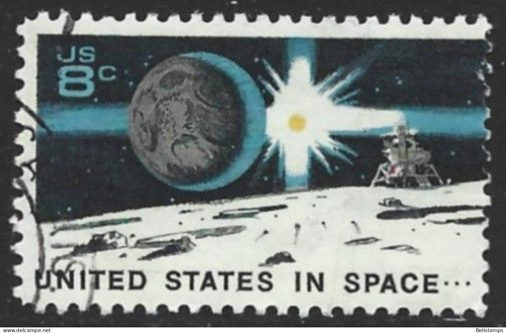 United States 1971. Scott #1434 (U) Earth, Sun, Landing Craft On Moon - Usados