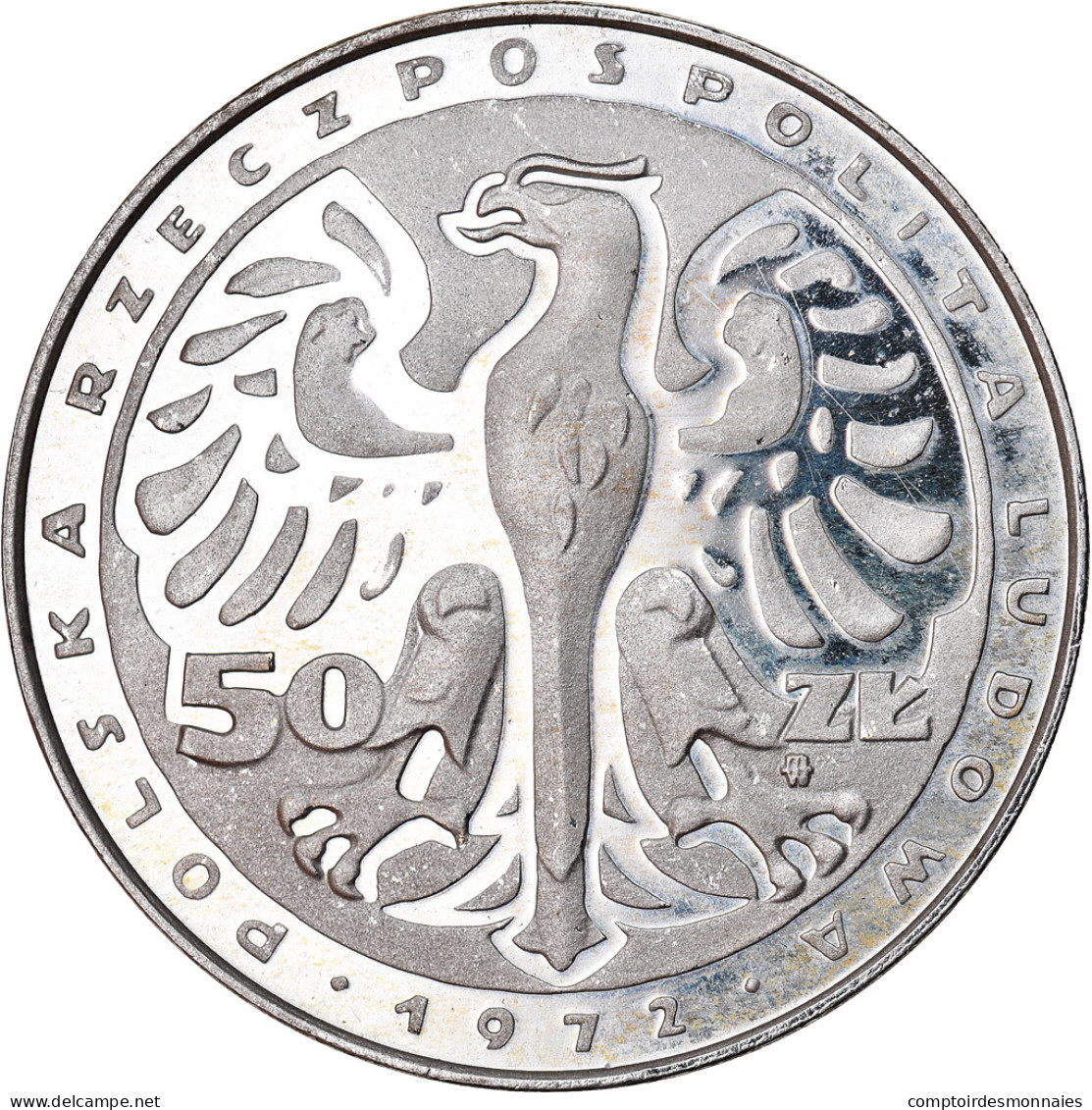 Monnaie, Pologne, 50 Zlotych, 1972, Warsaw, ESSAI, FDC, Argent, KM:Pr202 - Pologne