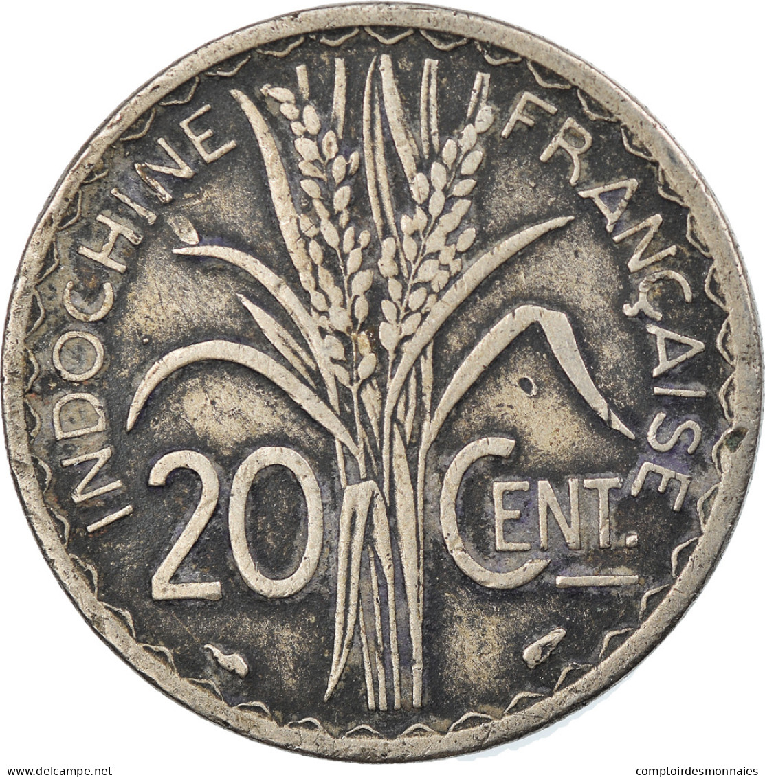 Monnaie, FRENCH INDO-CHINA, 20 Cents, 1939, Paris, TTB, Copper-nickel, KM:23a.1 - Autres & Non Classés